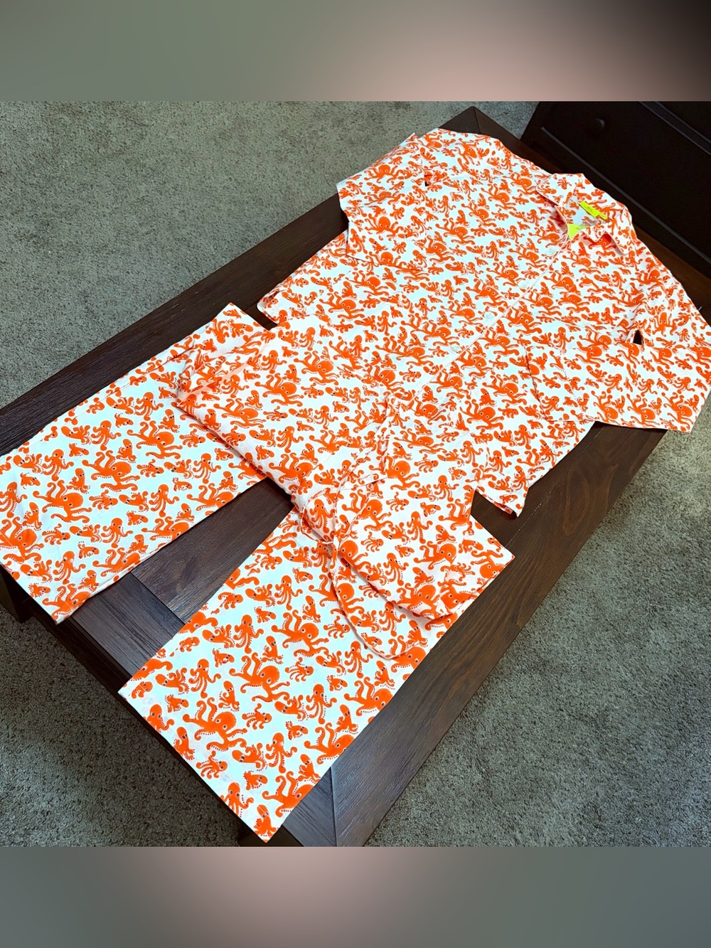 Roller Rabbit Orange Octopus Print Pajama Set